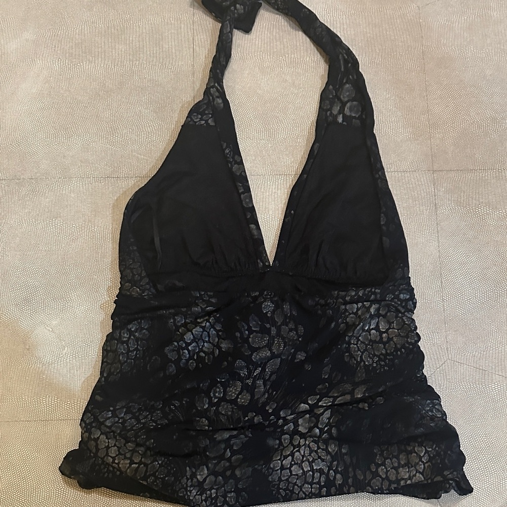 Magicsuit Black and Silver Halter Bikini Top - Picture 3 of 5